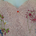 Second-Hand - Karen Millen Blush Lace Floral Embroidered Dress Size 16 - SwapUp