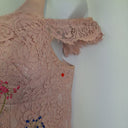 Second-Hand - Karen Millen Blush Lace Floral Embroidered Dress Size 16 - SwapUp