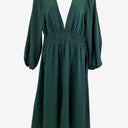 Second-Hand - Atmos & Here Forest Green Deep V Neck Dress Size 20 - SwapUp