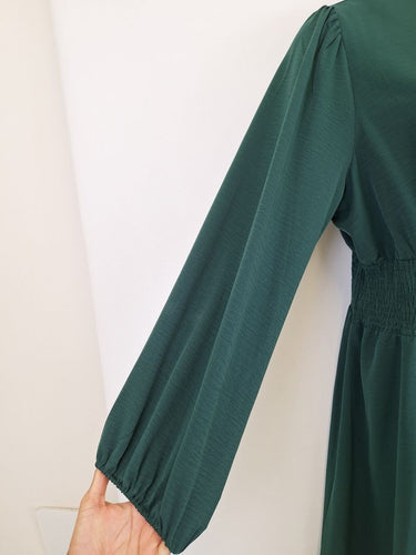 Second-Hand - Atmos & Here Forest Green Deep V Neck Dress Size 20 - SwapUp