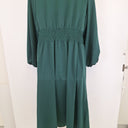 Second-Hand - Atmos & Here Forest Green Deep V Neck Dress Size 20 - SwapUp