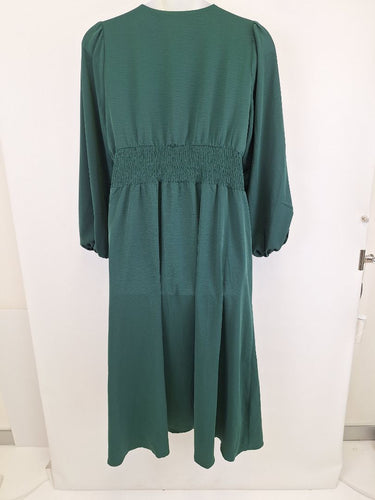 Second-Hand - Atmos & Here Forest Green Deep V Neck Dress Size 20 - SwapUp