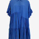 Second-Hand - Bohemian Sapphire Blue Cotton Asymmetrical Dress Size XXL - SwapUp