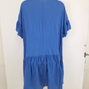 Second-Hand - Bohemian Sapphire Blue Cotton Asymmetrical Dress Size XXL - SwapUp