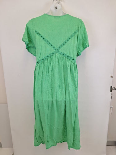 Second-Hand - Bohemian Green Apple Cotton Dress Size XXXL - SwapUp