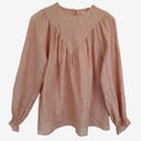Second-Hand - Arlington Milne Apricot Linen V Panel Blouse Size XS - SwapUp