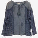 Second-Hand - Binny Muted Navy Lace Blouse Size 8 - SwapUp