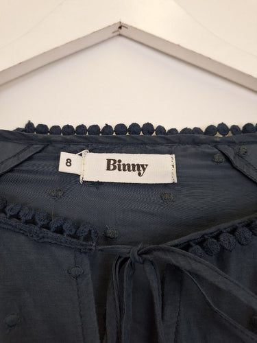 Second-Hand - Binny Muted Navy Lace Blouse Size 8 - SwapUp