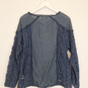 Second-Hand - Binny Muted Navy Lace Blouse Size 8 - SwapUp