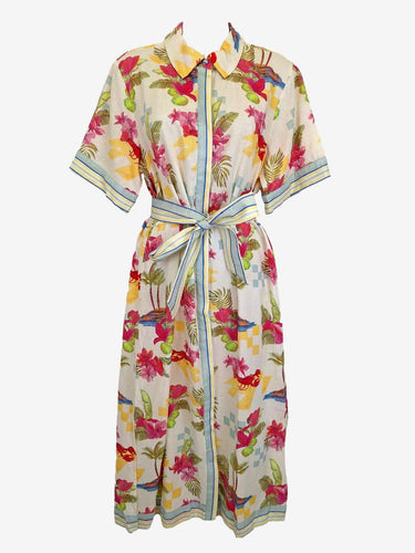 Decjuba Playful Vacation Linen Blend Dress Size 10