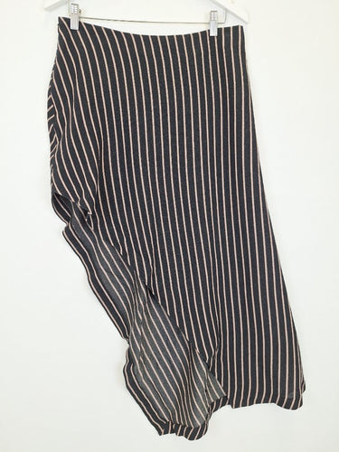 Second-Hand - Christopher Esber Navy Woven Asymmetrical Maxi Skirt Size 12 - SwapUp