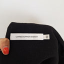 Second-Hand - Christopher Esber Navy Woven Asymmetrical Maxi Skirt Size 12 - SwapUp