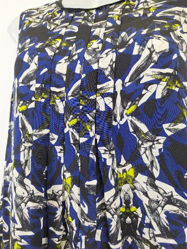 Second-Hand - Marcs Silk Blue Moth Midi Dress Size 8 - SwapUp