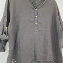 Second-Hand - Bohemiana Relaxed Drop Shoulder Linen Shirt Size S - SwapUp