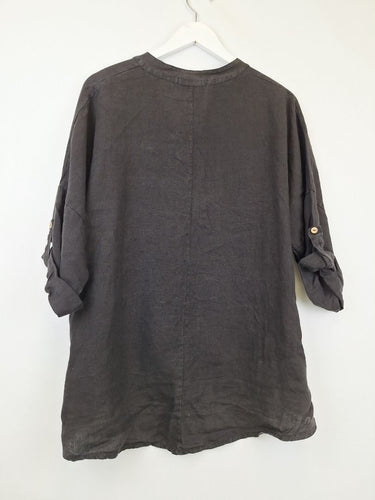 Second-Hand - Bohemiana Relaxed Drop Shoulder Linen Shirt Size S - SwapUp