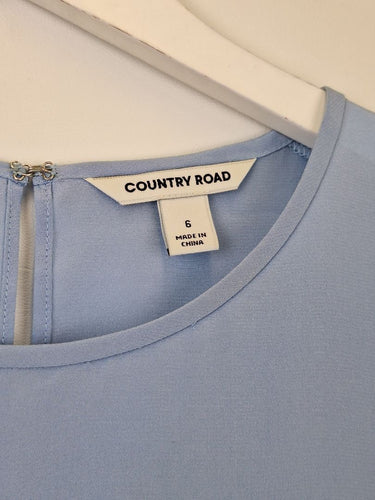 Second-Hand - Country Road Soft Cornflower Silk Tank Top Size 6 - SwapUp