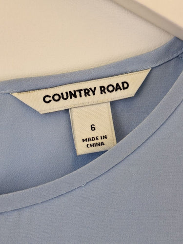 Second-Hand - Country Road Soft Cornflower Silk Tank Top Size 6 - SwapUp