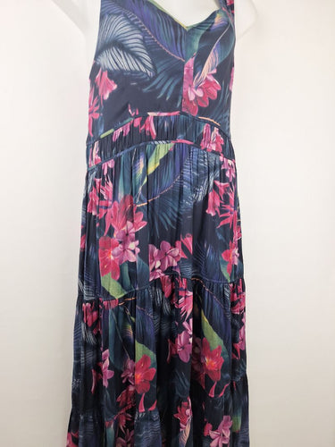 Second-Hand - Witchery Twilight Frangipani Tiered Maxi Dress Size 16 - SwapUp