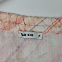 Second-Hand - Elms + King Peach Pink Plaid Tie Front Blouse Size M - SwapUp