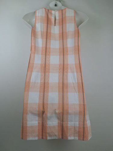 Second-Hand - Binny Apricot Galloping Plaid Shift Mini Dress Size 12 - SwapUp