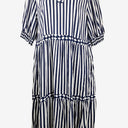 Second-Hand - Threadz Harlequin Stripe Tier Dress Midi Dress Size M - SwapUp