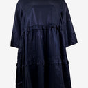 Second-Hand - Alessandra 'Wet Look' Midnight Midi Dress Size M - SwapUp
