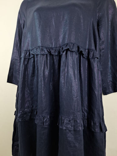 Second-Hand - Alessandra 'Wet Look' Midnight Midi Dress Size M - SwapUp