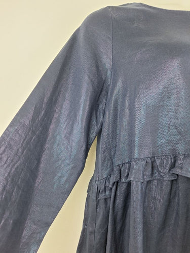 Second-Hand - Alessandra 'Wet Look' Midnight Midi Dress Size M - SwapUp