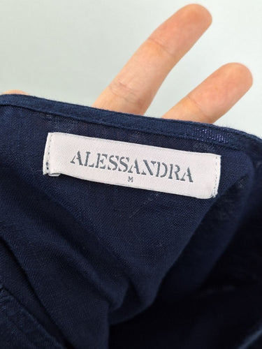 Second-Hand - Alessandra 'Wet Look' Midnight Midi Dress Size M - SwapUp