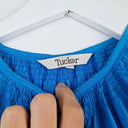 Second-Hand - Tucker Azure Pure Silk Blouse Size S - SwapUp