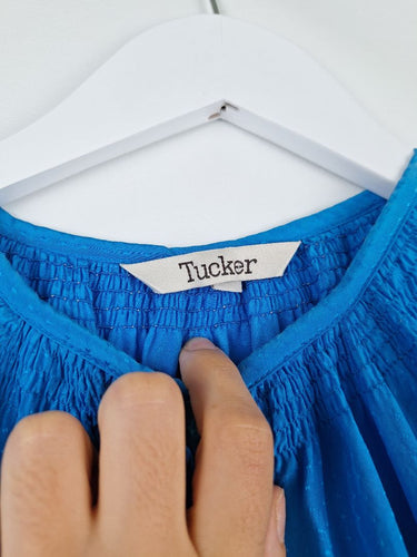 Second-Hand - Tucker Azure Pure Silk Blouse Size S - SwapUp