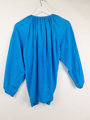 Second-Hand - Tucker Azure Pure Silk Blouse Size S - SwapUp