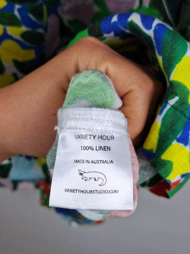 Second-Hand - Variety Hour Vibrant Garden Party Comfy Linen Mini Dress Size XS - SwapUp