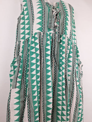 Second-Hand - Little Tienda Green Aztec Mini Dress One Size - SwapUp