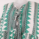 Second-Hand - Little Tienda Green Aztec Mini Dress One Size - SwapUp