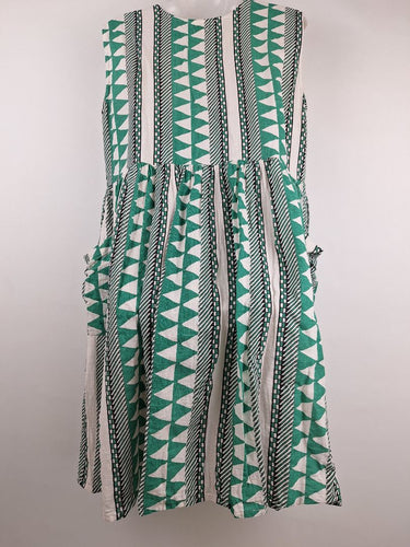 Second-Hand - Little Tienda Green Aztec Mini Dress One Size - SwapUp