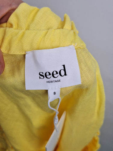 Second-Hand - Seed Sunflower Yellow Mini Sun Dress Size 8 - SwapUp
