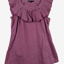 Second-Hand - Cue Neat Frilly Purple Striped Top Size 6 - SwapUp