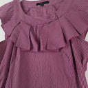 Second-Hand - Cue Neat Frilly Purple Striped Top Size 6 - SwapUp