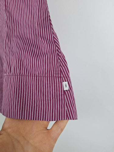 Second-Hand - Cue Neat Frilly Purple Striped Top Size 6 - SwapUp