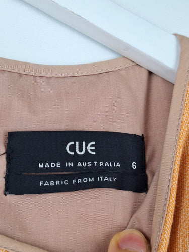 Second-Hand - Cue Tweed Like Linen Blend Peplum Top Size 6 - SwapUp