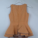 Second-Hand - Cue Tweed Like Linen Blend Peplum Top Size 6 - SwapUp