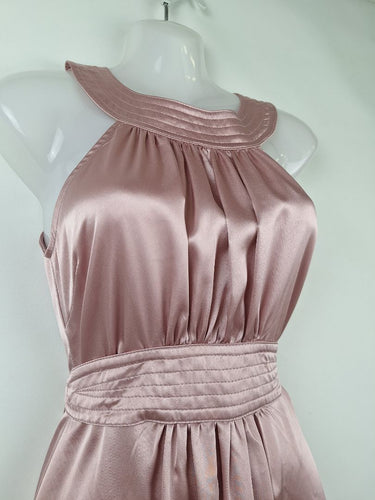 Second-Hand - Cooper St Sleek Dusty Rose High Neck Mini Dress Size 8 - SwapUp