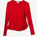 Second-Hand - Witchery Ruby Ruched Long Sleeve Top Size S - SwapUp