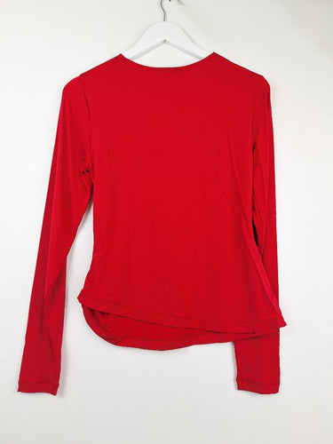Second-Hand - Witchery Ruby Ruched Long Sleeve Top Size S - SwapUp