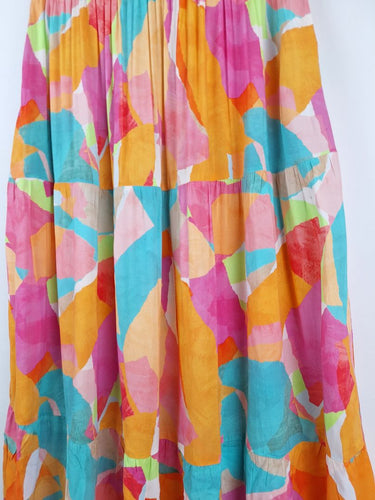 Second-Hand - Haven Painterly Airy Midi Skirt Size S - SwapUp