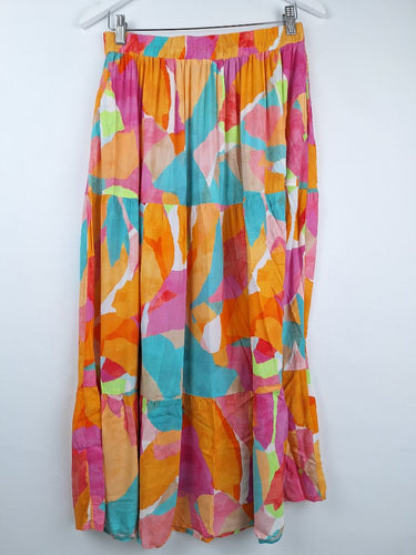 Second-Hand - Haven Painterly Airy Midi Skirt Size S - SwapUp
