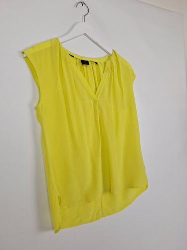 Second-Hand - David Lawrence Lemon Yellow Silk Top Size 10 - SwapUp