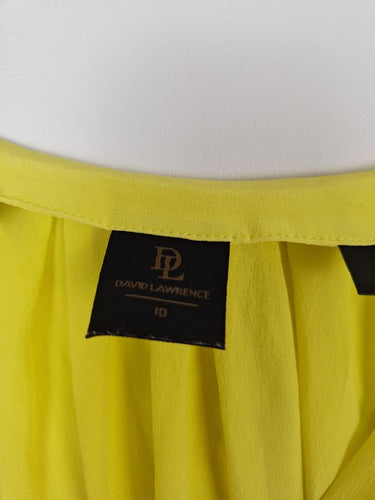 Second-Hand - David Lawrence Lemon Yellow Silk Top Size 10 - SwapUp