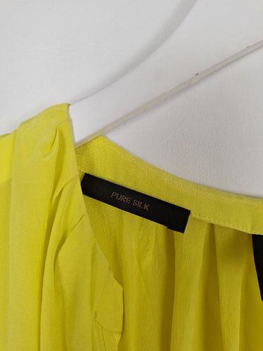 Second-Hand - David Lawrence Lemon Yellow Silk Top Size 10 - SwapUp
